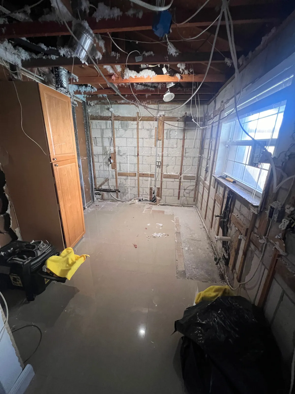 Kitchen stripped back before the refresh in Miami