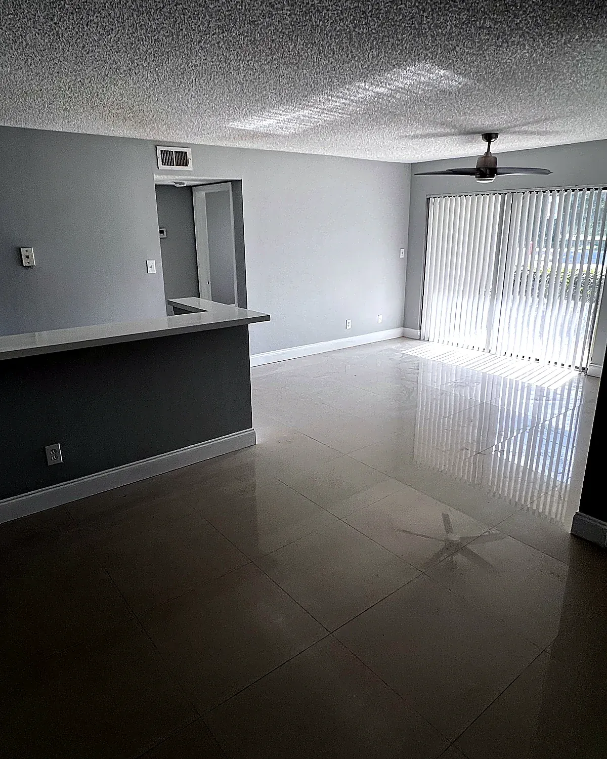 Hollywood apartment living room after interior painting with new wall colour, ceiling and trim